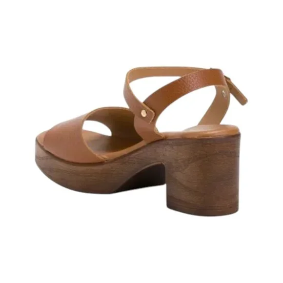 VALERIAS Cuero Made In Spain Leather One Band Heeled Sandals